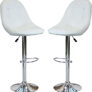 BUFORD - set di 2 sgabelli alti metallo Bianco Milani Home