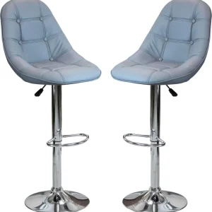 BUFORD - set di 2 sgabelli alti metallo Grigio Milani Home