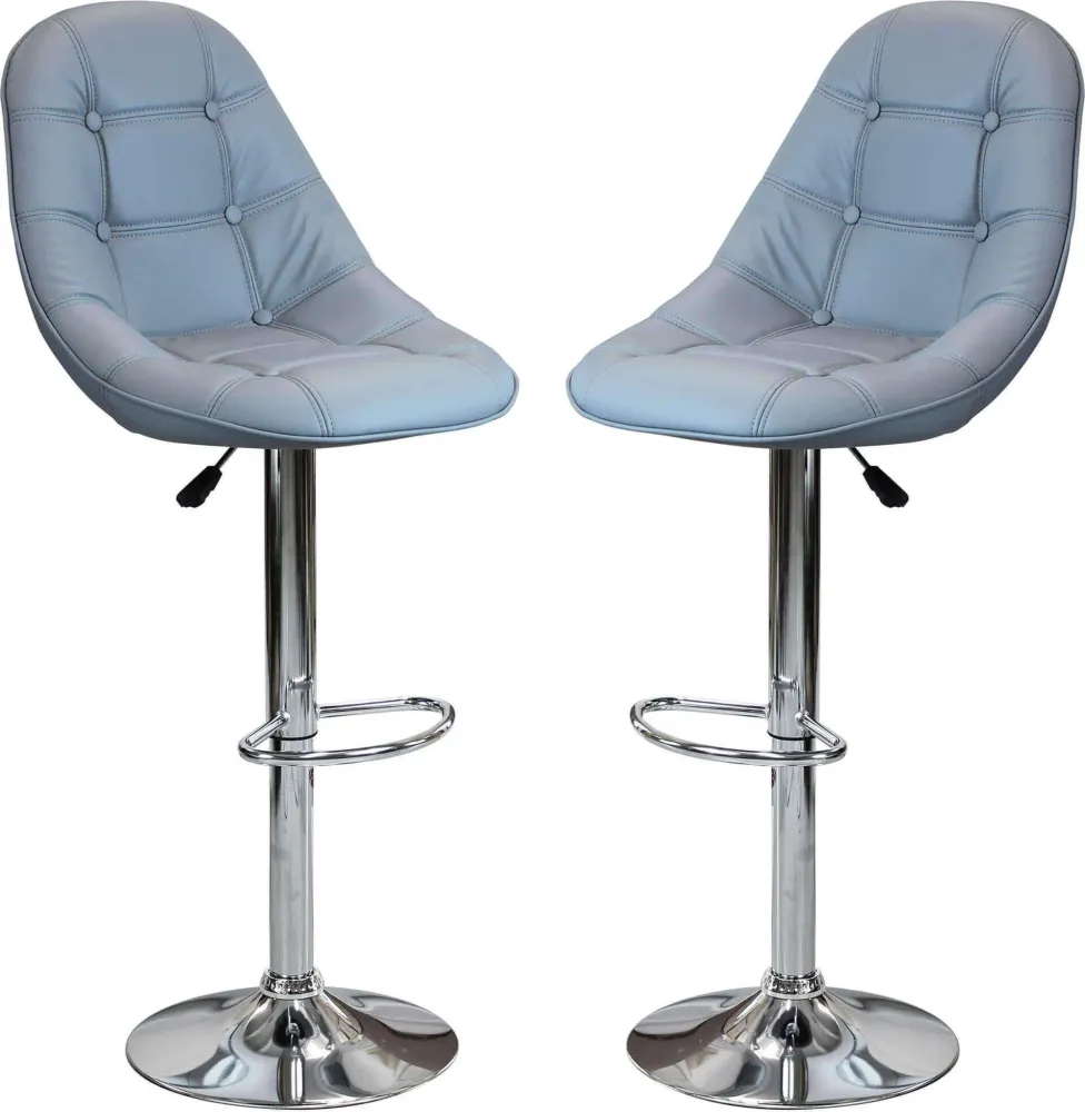 BUFORD - set di 2 sgabelli alti metallo Grigio Milani Home