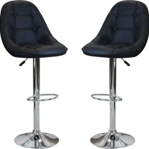 BUFORD - set di 2 sgabelli alti metallo Nero Milani Home