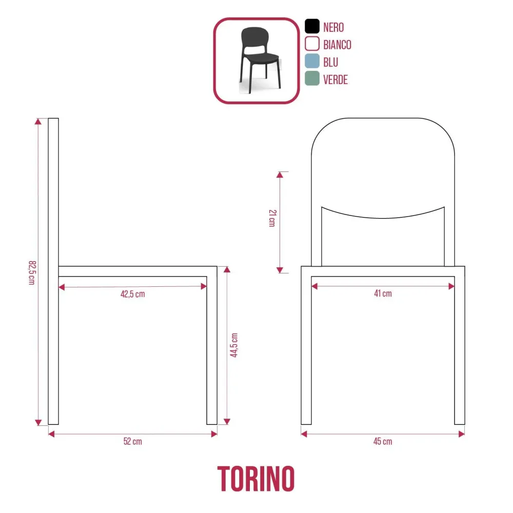 BUYBUY Sedia Torino PP , robusta e moderna, impilabili Bianca TOR001W
