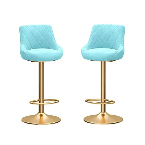 2 Set velluto tessuto senza braccia con schienale Sgabello, regolabile altezza, sedile 360 ° girante, meccanico barra di s...