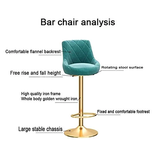 Sgabelli da Bar Sedia Ferro Sgabelli flanella Lounge sedie da cucina contatore Dessert negozio High Bar Sgabello con gambe...
