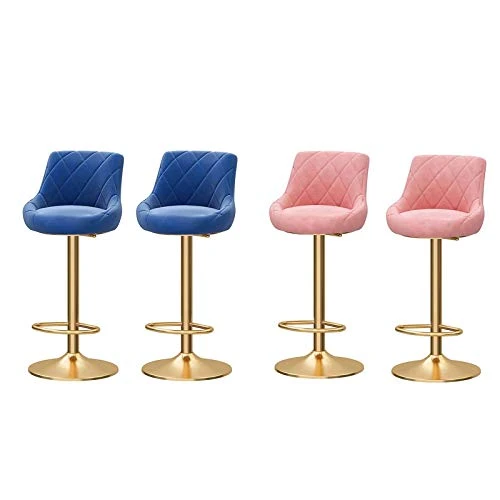 Sgabelli da Bar Sedia Set di 4 Bar Moderno Sgabelli Flanella sede contatore Altezza Regolabile 360 ° Sgabello Girevole (2...