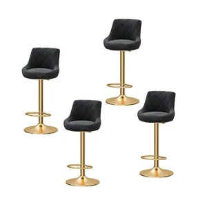 Sgabelli da Bar Sedia Set di 2/4 Sedia da bar flanella, Sollevamento meccanico Sedia barre rotante 360 °, sedia girevole d...