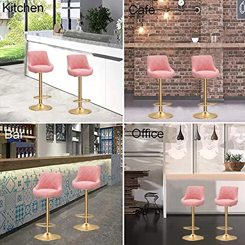 Sgabelli da Bar Sedia Set di sgabelli da bar barre Set di 2 sgabelli da bar sedile flanella, nessun bracciolo regolabile b...