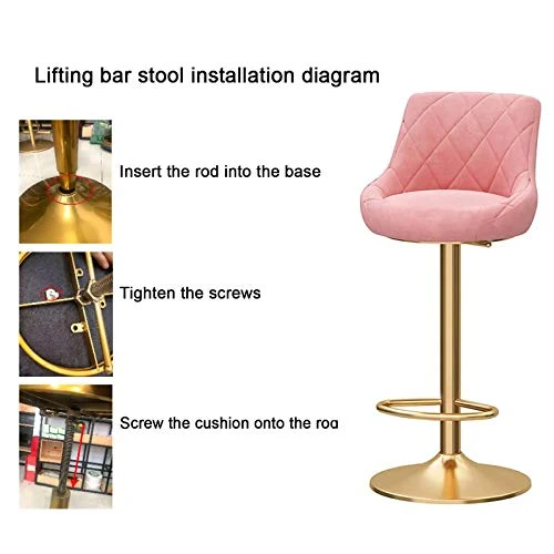 Sgabelli da Bar Sedia Set di sgabelli da bar barre Set di 2 sgabelli da bar sedile flanella, nessun bracciolo regolabile b...