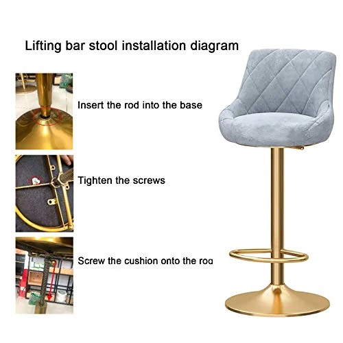 Sgabelli da Bar Sedia Sgabelli da Bar con Schienale Girevole Regolabile Altezza Sgabelli Pub sedie da Cucina Stool Set di...