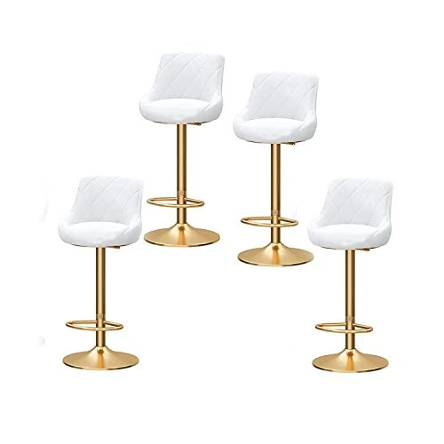 Sgabelli da Bar Sedia Sgabelli da bar Set di 4, con schienale flanella Bar Stool Ascensore 360 ° girevole meccanica Cucina...