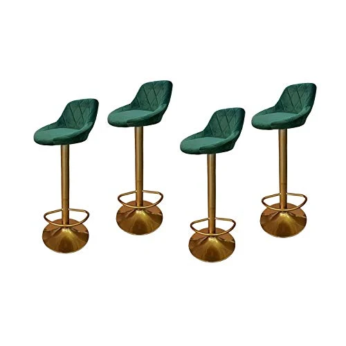 Sgabelli da Bar Sedia Sgabelli barre girevoli Set di 4, Velvet imbottito Pranzo Alti sgabelli da stiro con gambe metallo d...