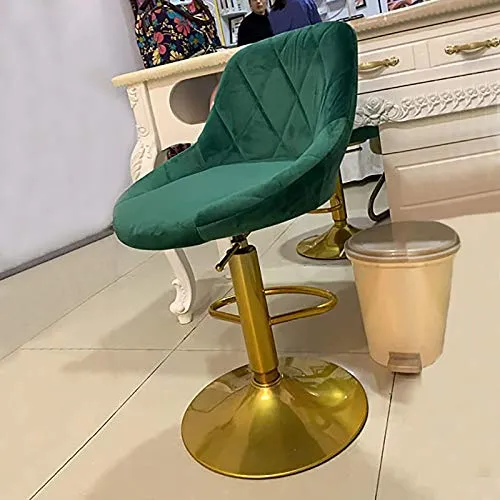 Sgabelli da Bar Sedia Sgabelli barre girevoli Set di 4, Velvet imbottito Pranzo Alti sgabelli da stiro con gambe metallo d...