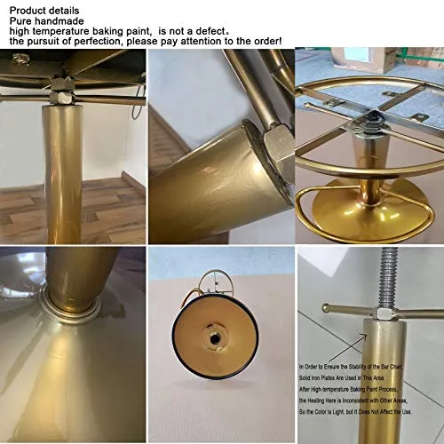 Sgabelli da Bar Sedia Sgabelli barre girevoli Set di 4, Velvet imbottito Pranzo Alti sgabelli da stiro con gambe metallo d...