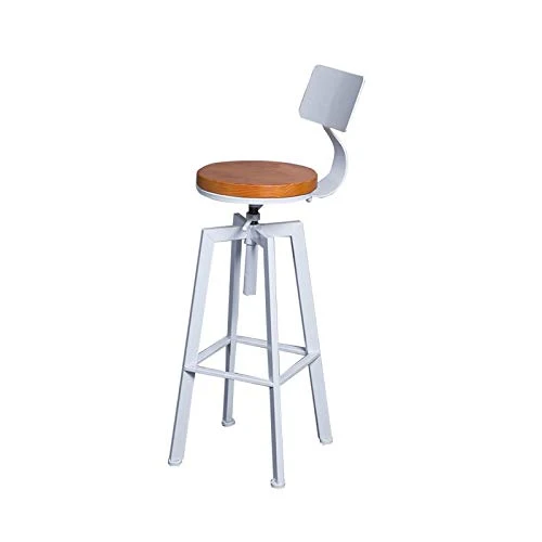 C-J-X STOOL/CHAIR Sgabelli da Bar Stile Industriale, Sgabelli da Bar Ferro Art Spin con Schienale Sgabello da Bar per Cola...