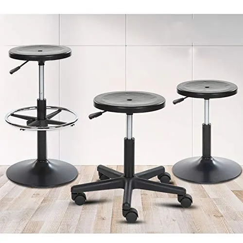 C-J-X STOOL/CHAIR Sgabelli da Laboratorio, Sgabelli da Barbiere Neri Facili da Pulire Sgabelli da Taglio Girevoli per Asce...