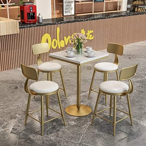 Sedia Da Pranzo Per Caffè, Sgabelli Da Bar Metallo Industriale Sgabelli Con Schienale Rotondo Per Bar Per La Colazione Sga...