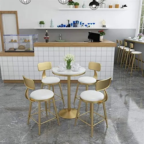 Sedia Da Pranzo Per Caffè, Sgabelli Da Bar Metallo Industriale Sgabelli Con Schienale Rotondo Per Bar Per La Colazione Sga...