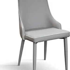 CAPELLA - sedia moderna ecopelle cm 45 x 42 x 95 h Grigio Milani Home