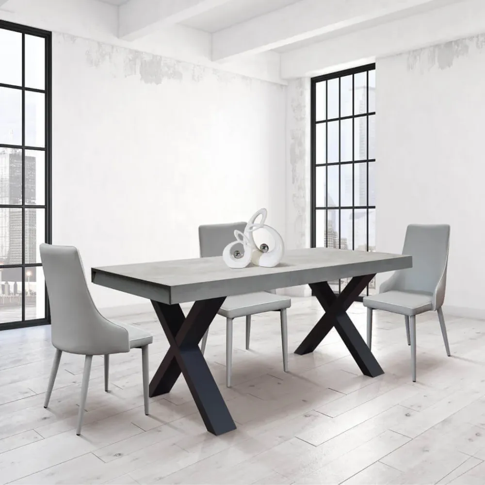 CAPELLA - sedia moderna ecopelle cm 45 x 42 x 95 h Grigio Milani Home