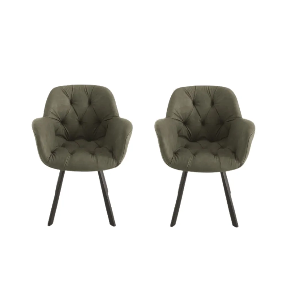 Sedie imbottite ecopelle soft touch "Town" moderne da soggiorno cm 66x65 85h Capodarte