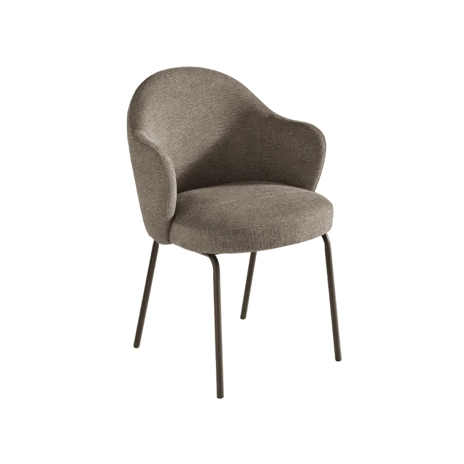 Set 4 sedie imbottite "Seta" con braccioli arrotondati cm 57x56 83h Capodarte