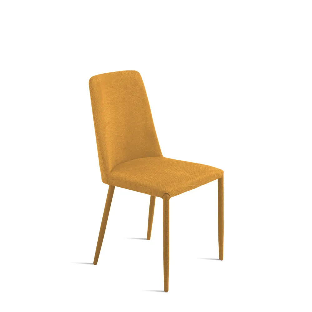 Set di sedie tessuto imbottite "Astrin" con gambe rivestite e piedini cm 47x56 h93 Capodarte