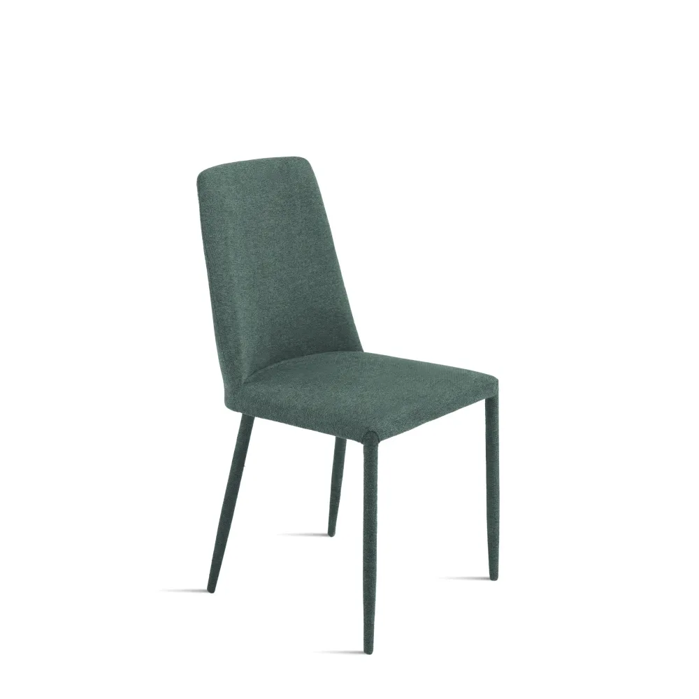 Set di sedie tessuto imbottite "Astrin" con gambe rivestite e piedini cm 47x56 h93 Capodarte