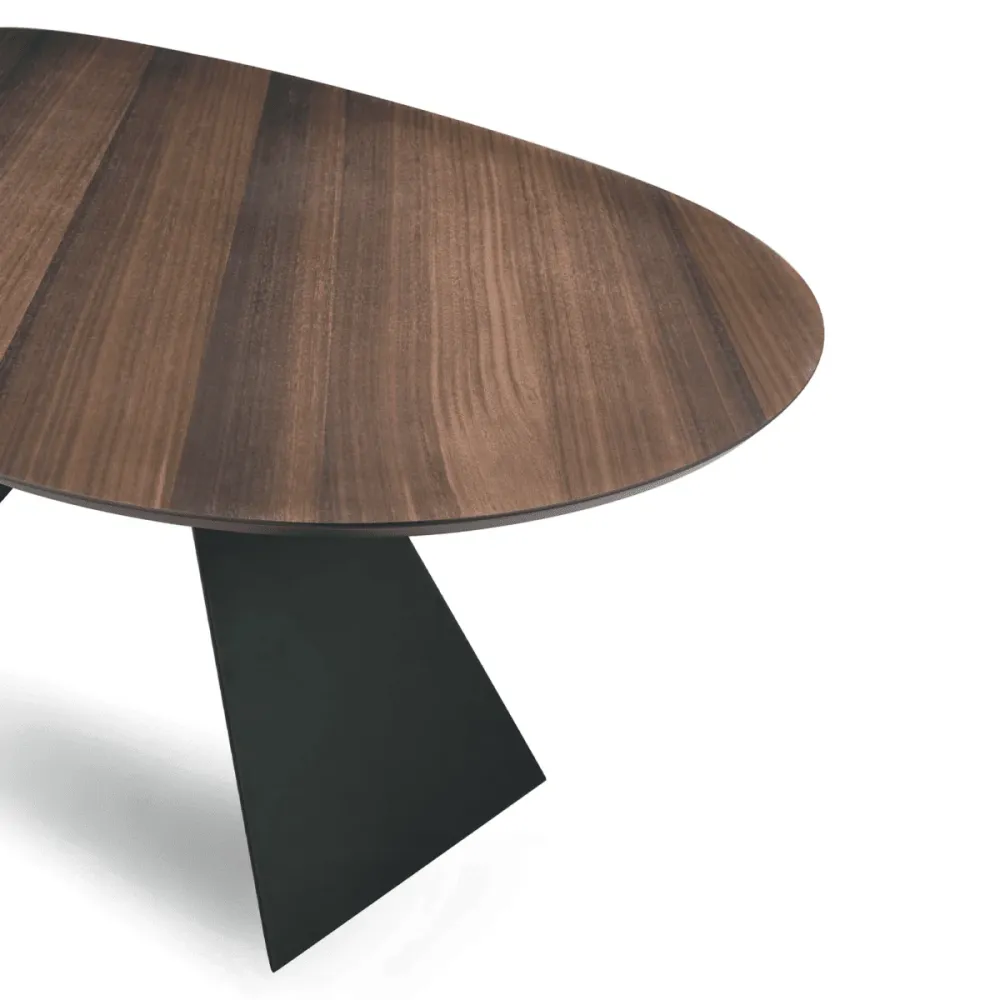 Tavolo fisso moderno da pranzo "Nargy" con base metallo e piano rovere cm 210x109 75h Capodarte
