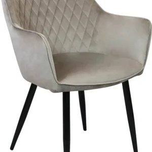 CARA - poltrona imbottita per sala da pranzo velluto cm 61 x 61 x 82 h Tortora Milani Home