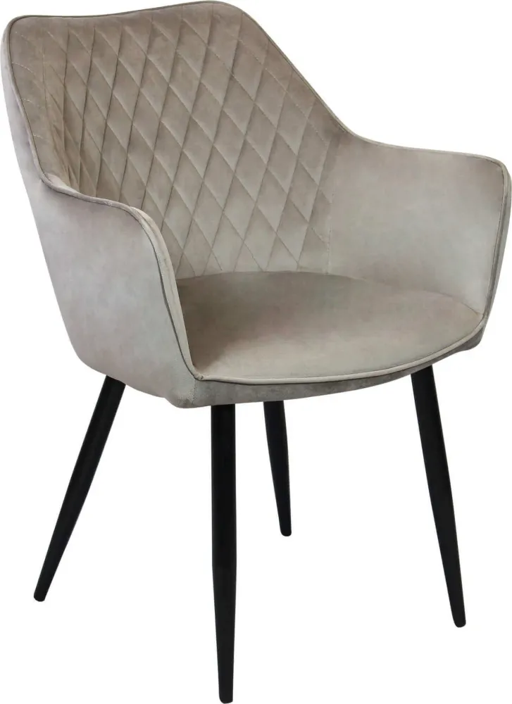 CARA - poltrona imbottita per sala da pranzo velluto cm 61 x 61 x 82 h Tortora Milani Home
