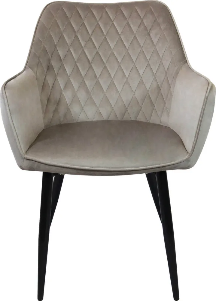 CARA - poltrona imbottita per sala da pranzo velluto cm 61 x 61 x 82 h Tortora Milani Home