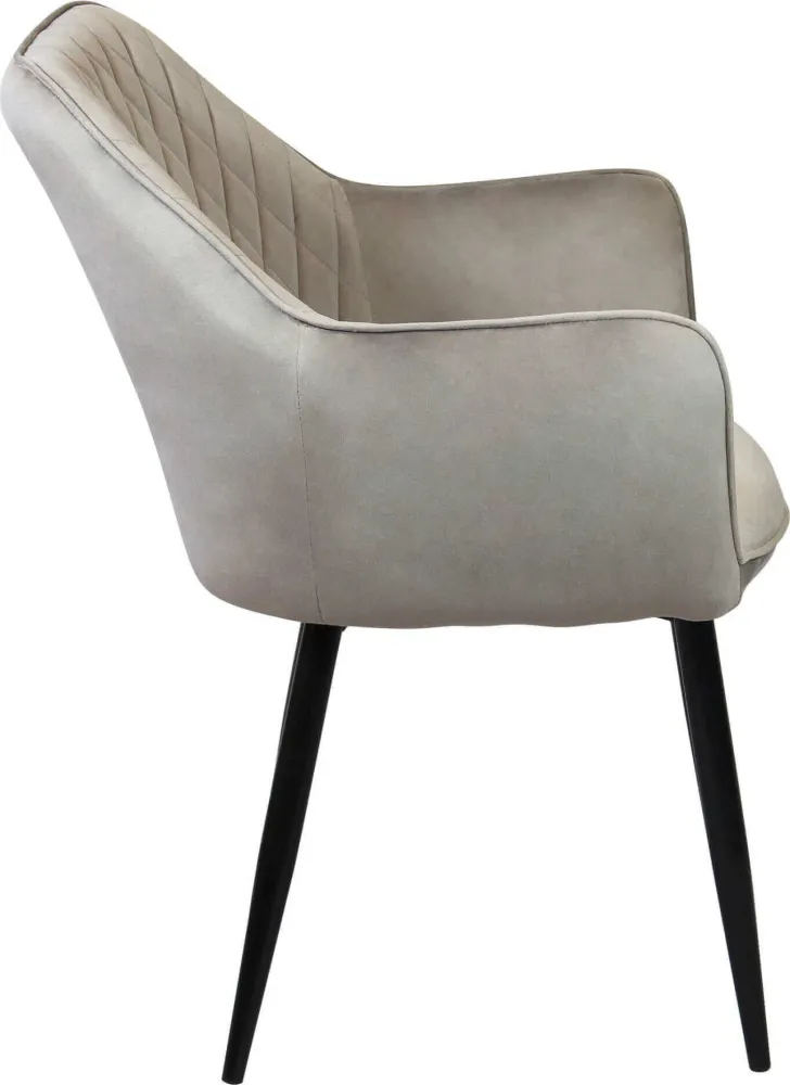 CARA - poltrona imbottita per sala da pranzo velluto cm 61 x 61 x 82 h Tortora Milani Home
