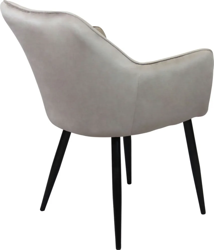 CARA - poltrona imbottita per sala da pranzo velluto cm 61 x 61 x 82 h Tortora Milani Home