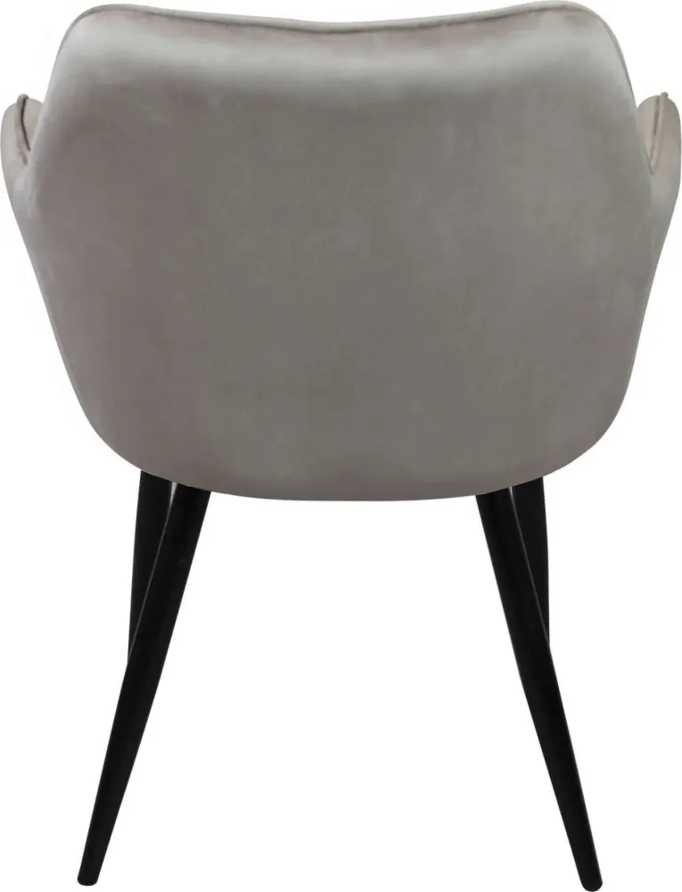 CARA - poltrona imbottita per sala da pranzo velluto cm 61 x 61 x 82 h Tortora Milani Home