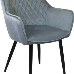 CARA - poltrona imbottita per sala da pranzo velluto cm 61 x 61 x 82 h Grigio Milani Home