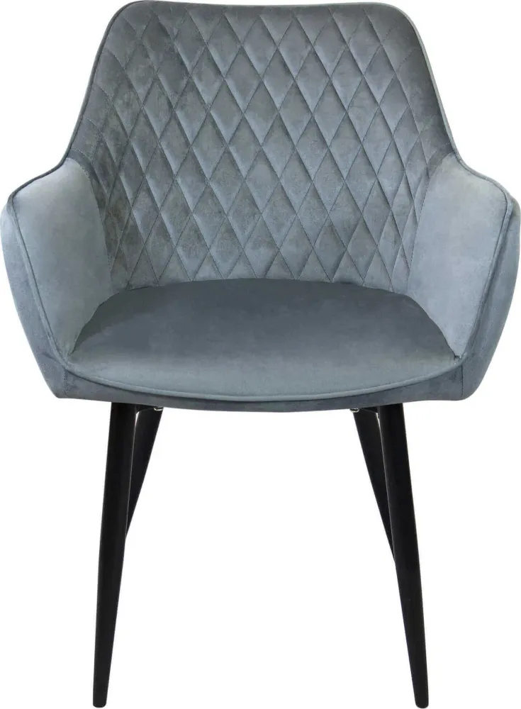 CARA - poltrona imbottita per sala da pranzo velluto cm 61 x 61 x 82 h Grigio Milani Home