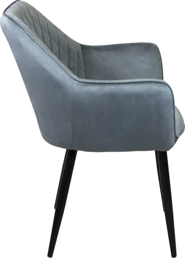 CARA - poltrona imbottita per sala da pranzo velluto cm 61 x 61 x 82 h Grigio Milani Home