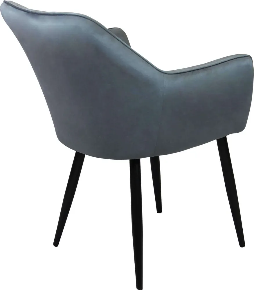 CARA - poltrona imbottita per sala da pranzo velluto cm 61 x 61 x 82 h Grigio Milani Home