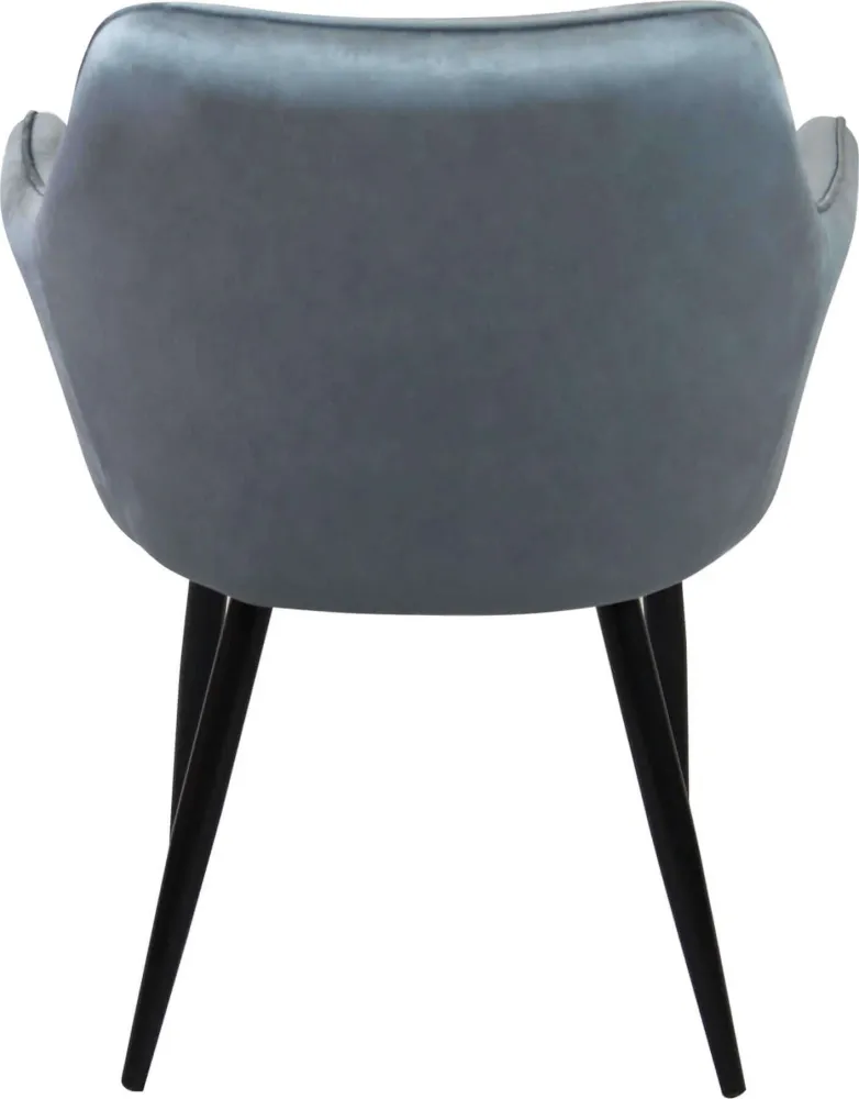 CARA - poltrona imbottita per sala da pranzo velluto cm 61 x 61 x 82 h Grigio Milani Home