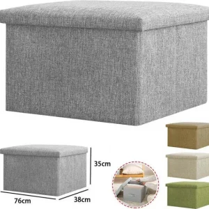Cassapanca Pouf Contenitore Pieghevole Panca Sgabello Poggiapiedi Tessuto