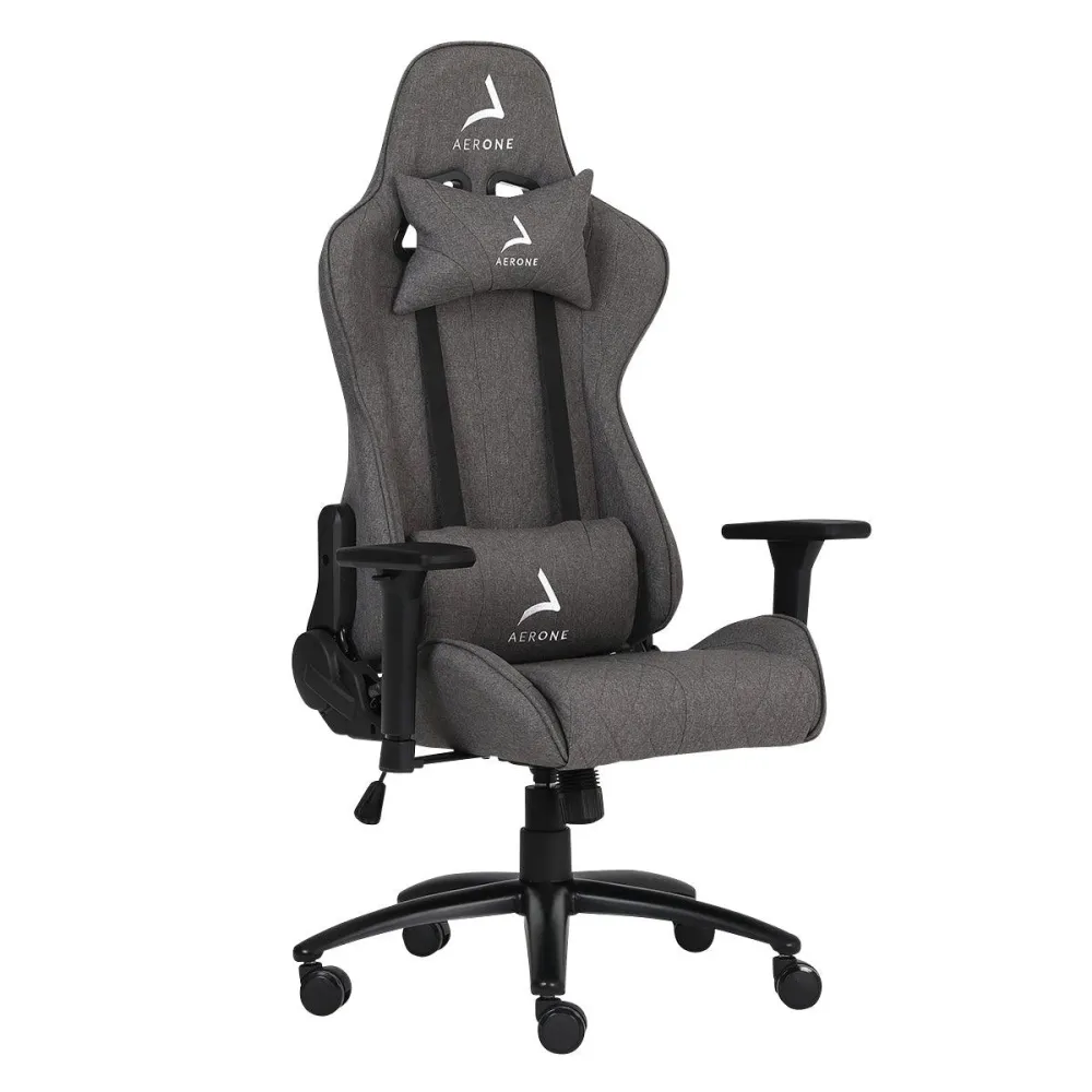 Chaise Gamer Ottone Serie Tissu Grigio Chiaro