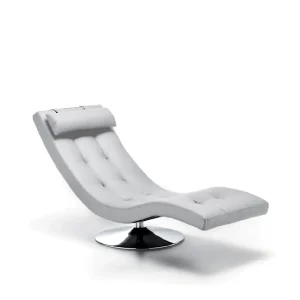 Chaise longue design ecopelle colore bianco