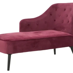 Chaise longue divanetto moderno da salotto tessuto bordeaux cm 132x62x90h