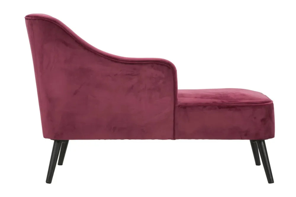 Chaise longue divanetto moderno da salotto tessuto bordeaux cm 132x62x90h