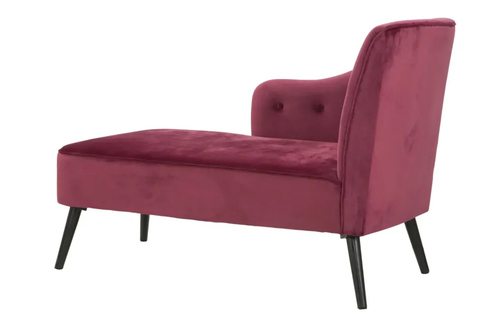 Chaise longue divanetto moderno da salotto tessuto bordeaux cm 132x62x90h