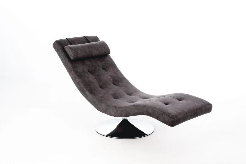 Chaise longue girevole da salotto rivestimento similpelle vintage cm 180x60x90h