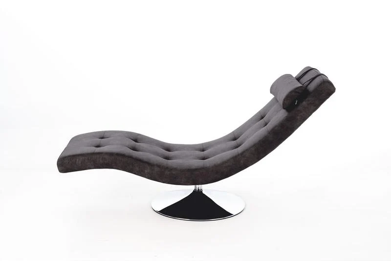 Chaise longue girevole da salotto rivestimento similpelle vintage cm 180x60x90h