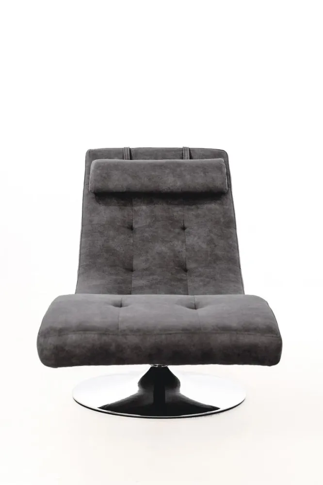 Chaise longue girevole da salotto rivestimento similpelle vintage cm 180x60x90h