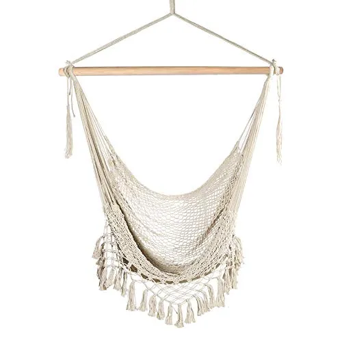 Chihee Sedia Amaca Super Grande sospesa Corda di Cotone Bianco Naturale