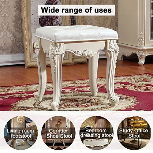 CHWU Sgabello da Toeletta Intagliato Creativo, Sedia da Trucco retrò di Moda, Sgabelli per Il Trucco, Sgabello Pianoforte