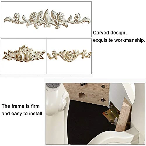 CHWU Sgabello da Toeletta Intagliato Creativo, Sedia da Trucco retrò di Moda, Sgabelli per Il Trucco, Sgabello Pianoforte